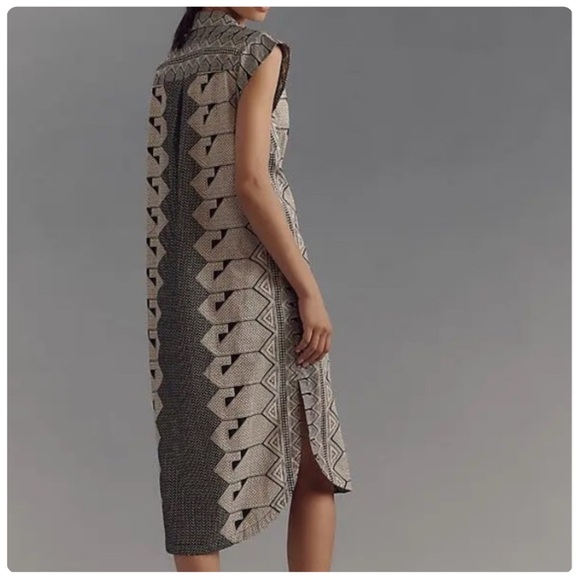 NWT Anthropologie Maeve The Lillian Button-Front Cotton Midi Dress, L - Picture 3 of 13